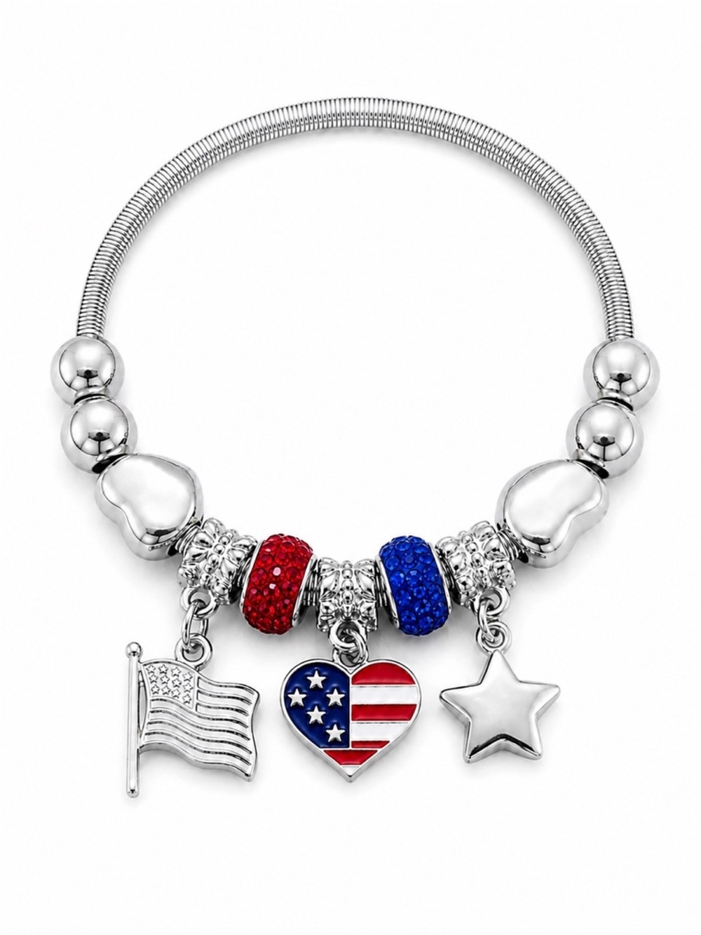 Patriotic Heart Charm Bracelets • Pick One - Picture 5 of 6